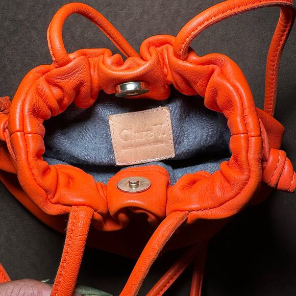 Clare V Emma Drawstring Bucket Bag - Orange - Picture 4 of 7